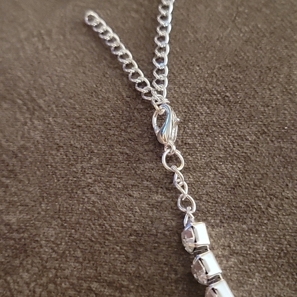 RHINESTONE Bling Dollar Sign Hip Hop Necklace Anklet Set - Picture 9 of 10